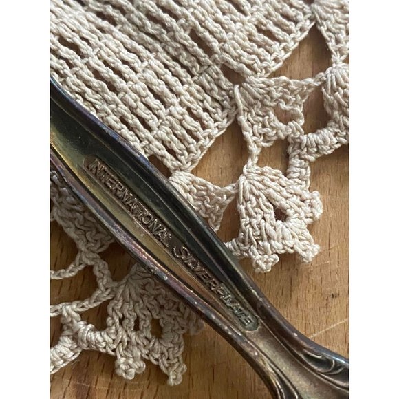 Silverplate Pie Server Pierced Interlude International Silver Tarnished Nice! - Picture 5 of 6